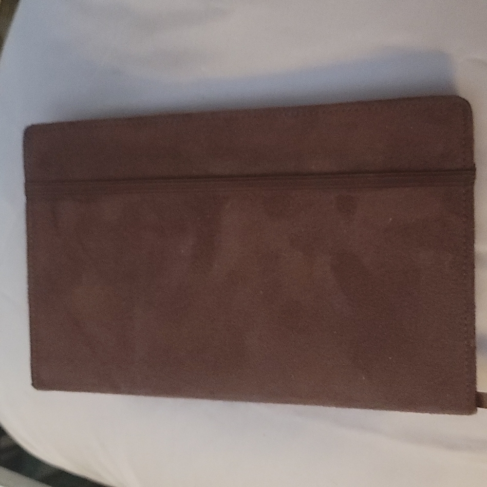BEAUTIFUL BROWN SUEDE JOURNAL W/ BUILT-IN RIBBON MARKER